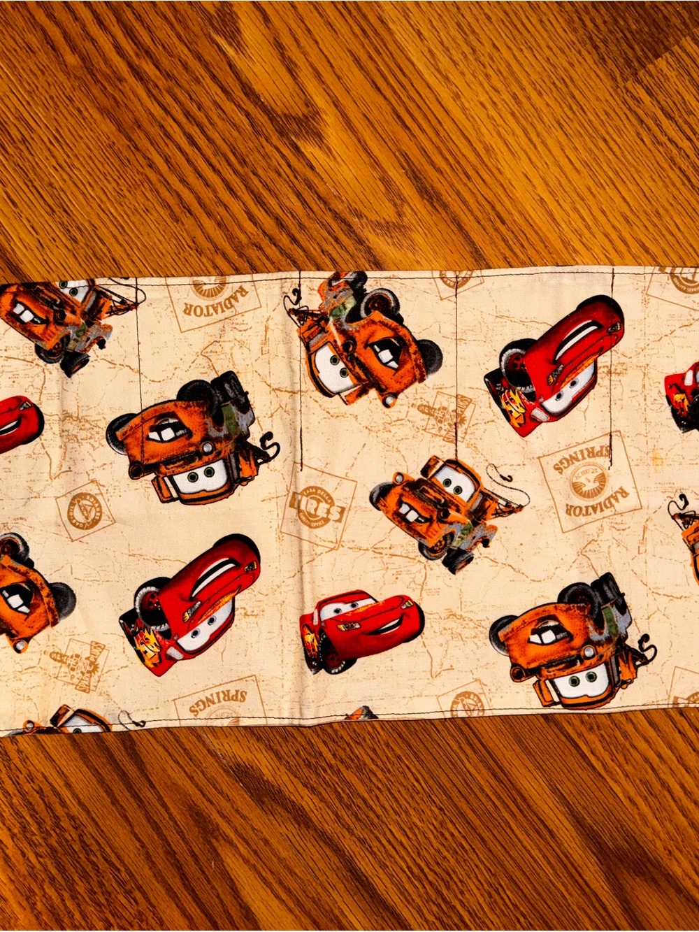 Disney Pixar Cars Fabric Panel Characters with pockets on the back
